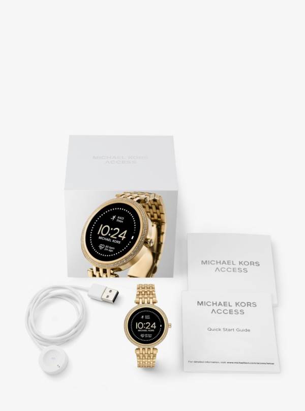 Panske Smart Hodinky Michael Kors Gen 5E Darci Pavé Gold-Tone Zlate - Hodinky Michael Kors Lacne | KNYWL-5308